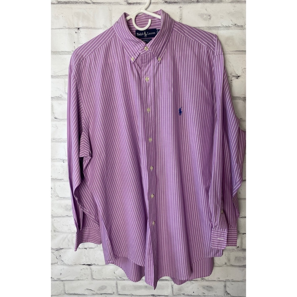 Ralph Lauren purple stripe button up shirt 16